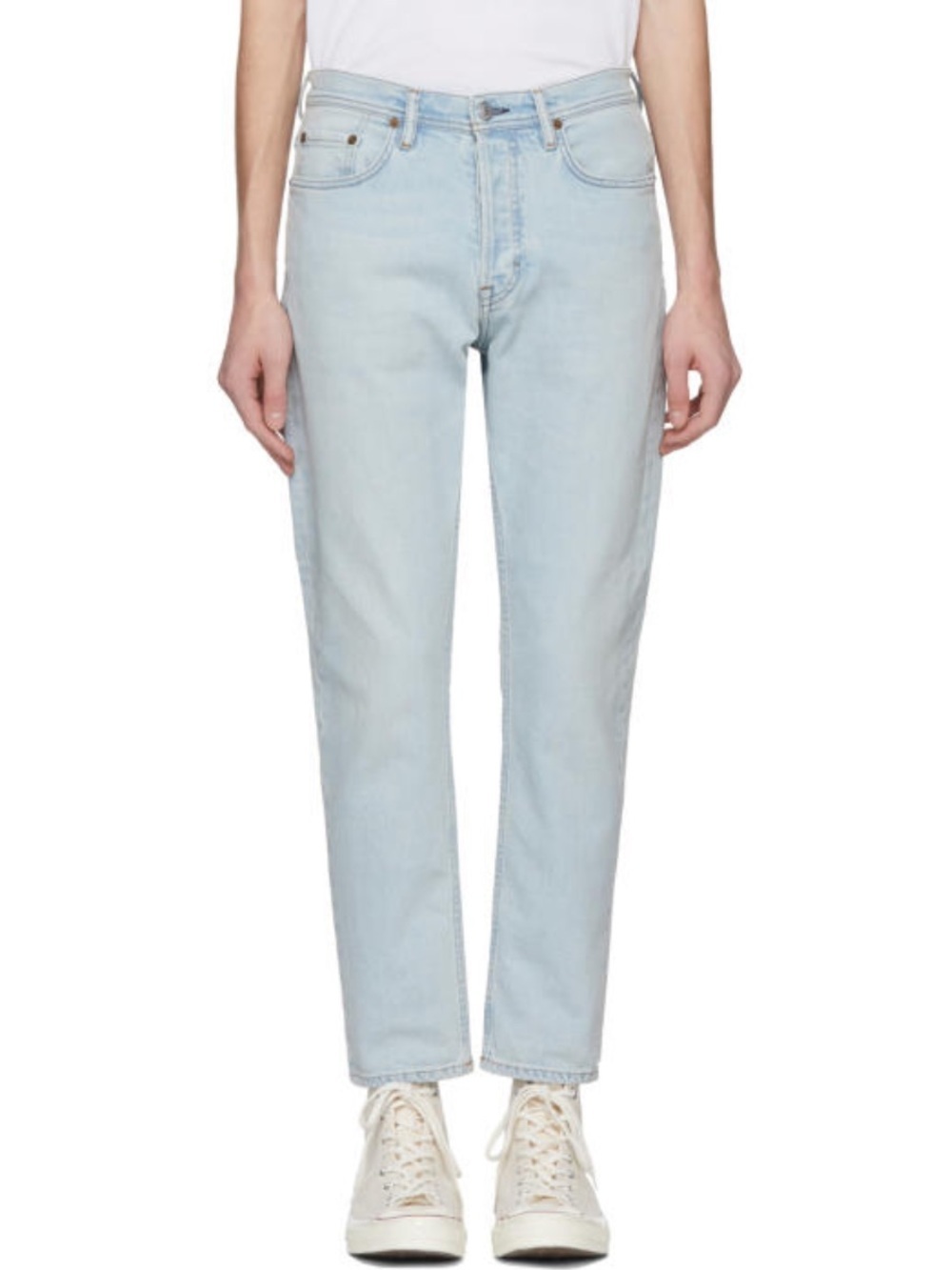 NWT Bla Konst Acne Studios Crop Jeans In Bear Light Blue Wash